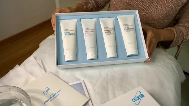 Распакоа очищающего набора от атоми atomy evening care