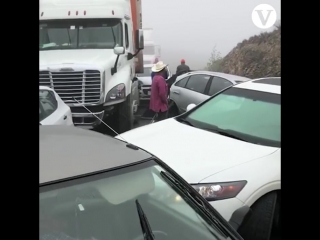 Mega carambola en la carretera libre saltillo monterrey