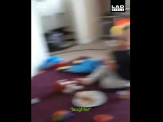 This 2 year old mocking his dad's accent