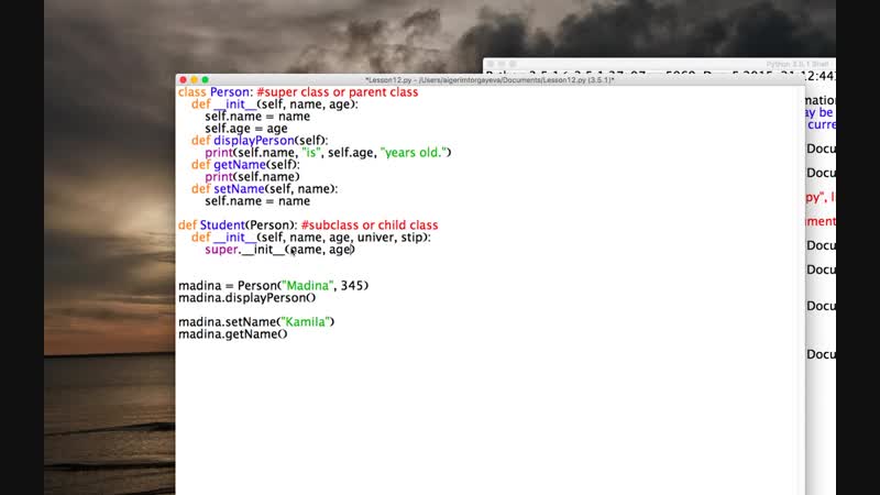 [madina] ooп в python 3 x классы, объекты, супер(суб)классы