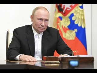 Message vidéo de vladimir poutine lors d'une réunion des responsables des organes de défense