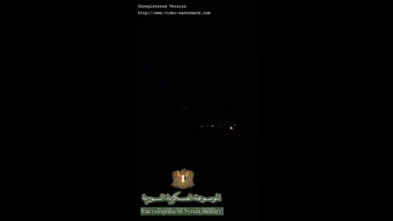 Сирия 14 04 2018 работа сирийской пво в районе дамаска