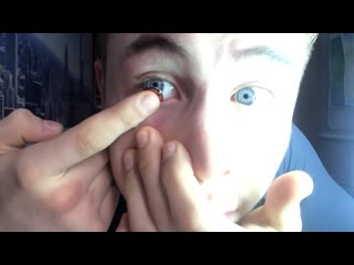 [olegrz] линзы шаринган!как я в первый раз надевал линзы