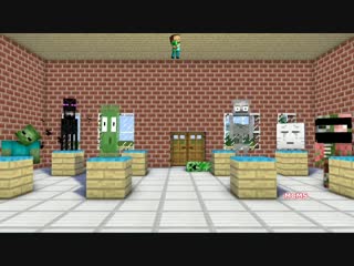 Monster school herobrine's life vs slendrina minecraft animation