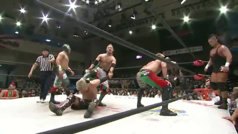 Eita, flamita &amp; t hawk vs akira tozawa, shingo takagi &amp; uhaa nation (dragon gate rainbow gate 2014 day 2)