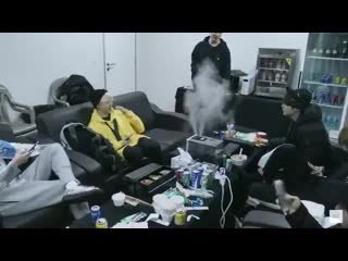 Yoongi after suddenly noticing the camera is on [