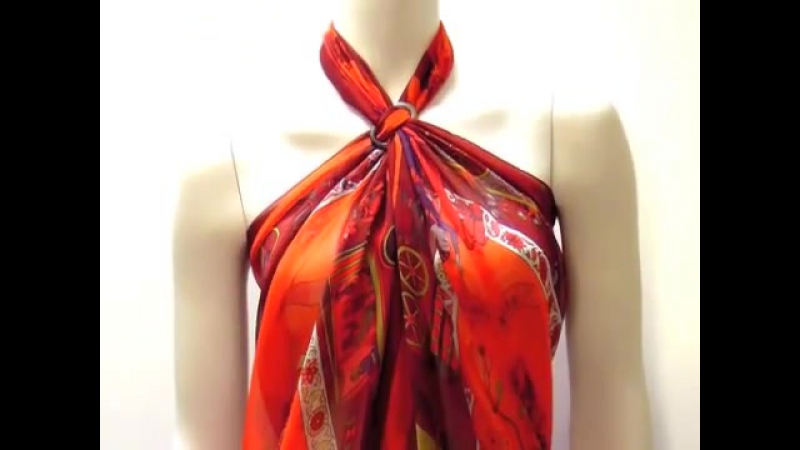 How to wear a scarf hermes mousseline shawl in pareo knot