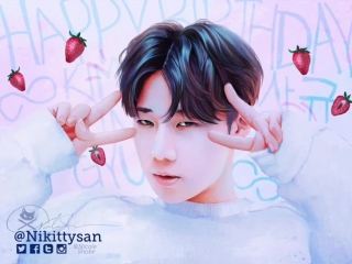 Sunggyu strawberry art by nikittysan