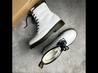 Dr martens 1460 white smooth leather lace up boots 11822100