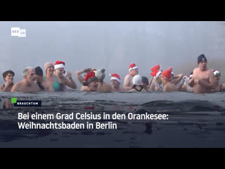 Bei einem grad celsius in den orankesee weihnachtsbaden in berlin