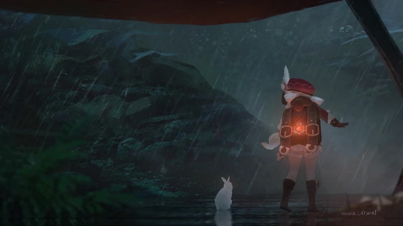 Кли, дождливый день / klee, rainy day genshin impact