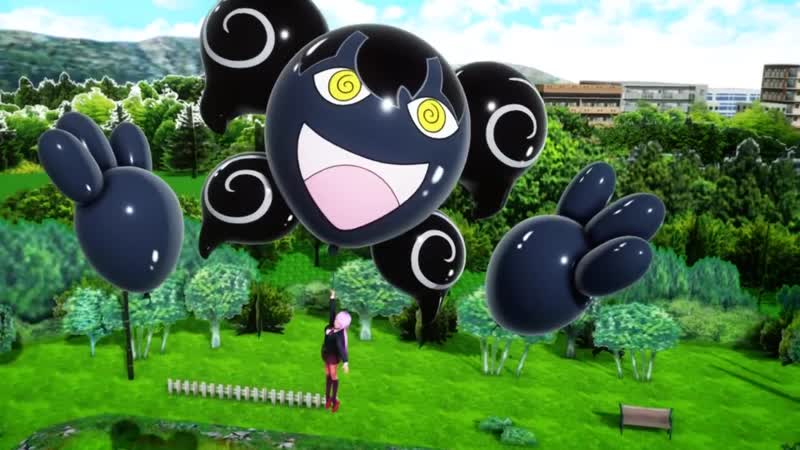 “hyakki yako flying with big monster balloon”