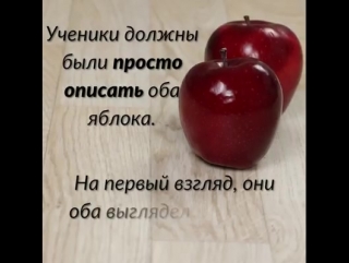 Учительница показала детям яблоко и сказала им оскорбить его урок на всю жизнь!