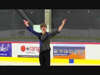 Vasiljevs deniss, lat, men fs, latvian championships 2017 (with stephane lambiel and slow motion)