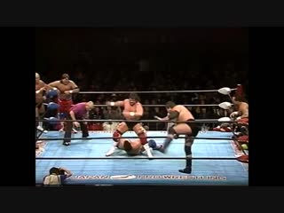 Stan hansen/dan kroffat/doug furnas vs johnny ace/steve williams/johnny smith