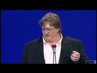 Gabe newell blue screen (microsoft trash talk) [2011]
