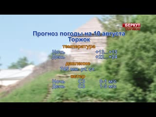 Погода в торжке и твери на 8, 9 и 10 августа