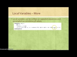 9 sequences local variables and subroutines