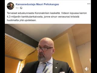 Lähde kansanedustaja mauri peltokangas 16 04 2020