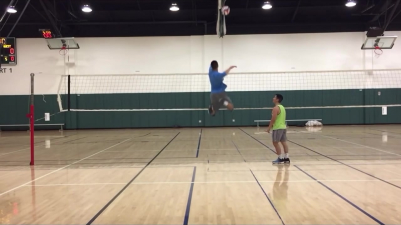 Volleyball players with a super jump volleyball players are not professional