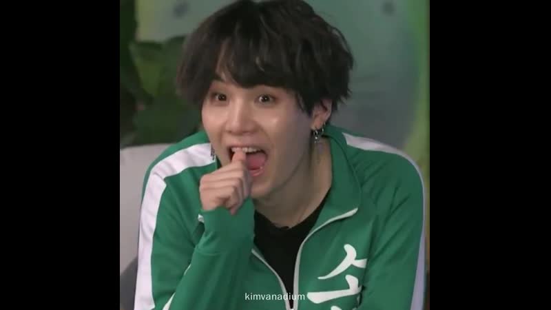 Crying at yoongi's cute habit whenever he notices that the camera is on him (