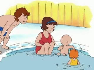 Caillou learns to swim