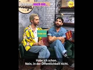 Sat 1 frühstücksfernsehen webshow bill conchita playing “never have i ever ”, berlin,