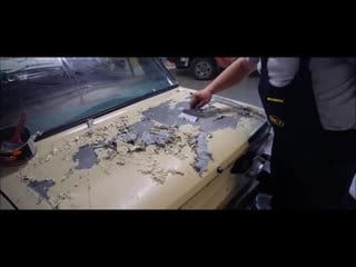 Сняли всю краску с жигуля