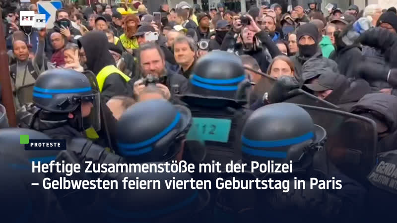 Heftige zusammenstösse mit der polizei – gelbwesten feiern vierten geburtstag in paris