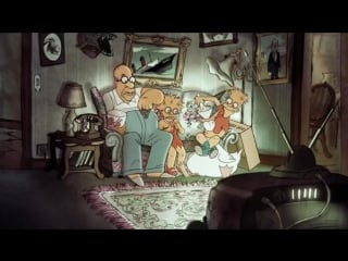 Super simpsons couch gag (2014, from great french animation artist sylvain chomet)