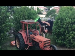 French tractor basher caught on tape