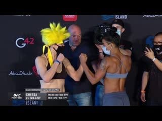 Roxanne modafferi vs viviane araújo weigh in face off