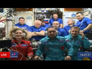 Юлия пересильд в космосе! 🚀 переход экипажа "вызов" на мкс 💥💥💥 пресс конференция