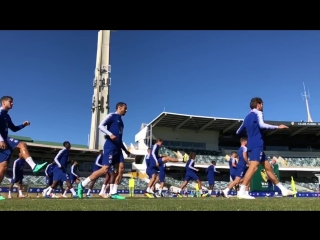 The warm up is underway at the stunning @waca cricket stadium! cfcinperth