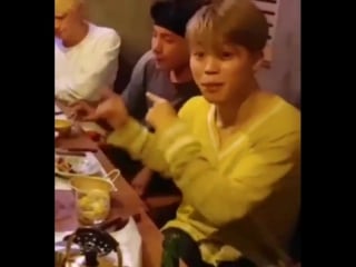 Jimin was so cute when he asked for more soju