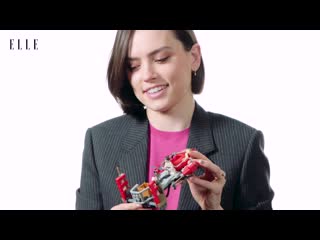 Daisy ridley builds a lego speeder chaser (while answering more questions) elle