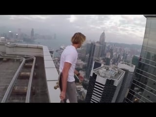 Try not to flinch or look away watching brave skateboarder rooftopping, skateboarders, skateboard