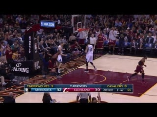 Lebron makes the steal and finishes with a thunderous dunk