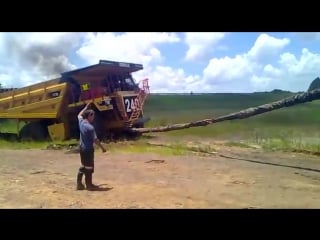 70ton dumper stuck in mud pulled by d10 dozer