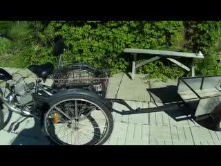 Трёхколёсный мотовелосипед f 80 (дырчик) motorized trike bike trailer for cargo