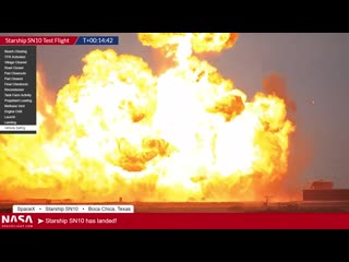 Spacex starship sn10 explodes after successful landing