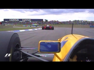 Go onboard as alainprost tries to catch #ayrtonsenna at the 1993 #britishgp