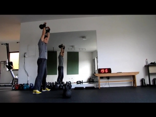 Double kettlebell burpee & snatch