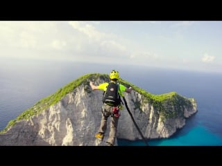 600 foot insane rope swing over shipwreck!!! in greece in 4k!