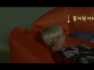 Jungkook fell out of his bed while sleeping and yoongi laughed so cutely at him