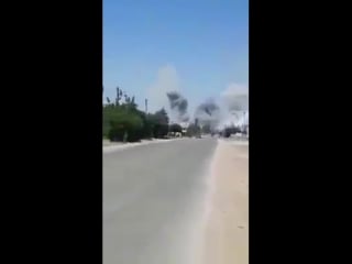 Сирия 04 07 2018 с наносят авиаудары по позициям боевиков в районе тафас, запад дараа