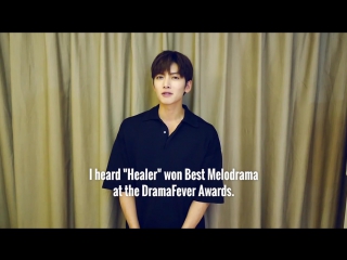 Best korean drama – healer! ji chang wook accepts the award!