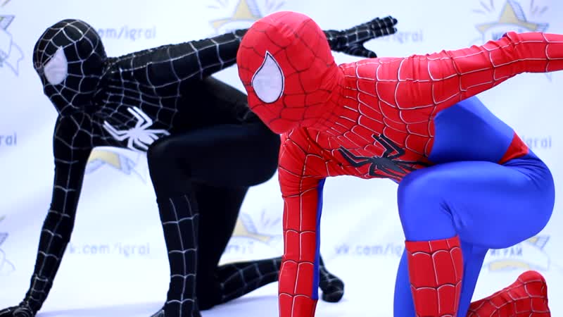 Человек паук черный и красный костюмы для аниматоров