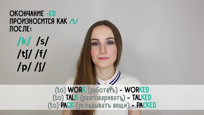 Произношение окончания ed english spot