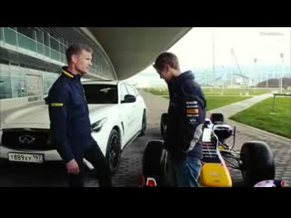 Bbc f1 2013 sebastian vettel and david coulthard visits sochi olympic park circuit